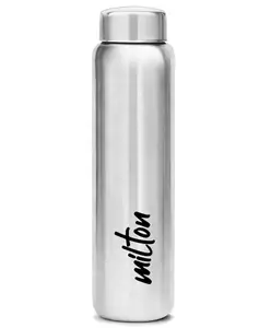 MILTON Aqua 1000 Stainless Steel Water Bottle, 920 ml, Silver | Leak Proof | Office Bottle | Gym Bottle | Home | Kitchen | Hiking | Treking, Travel (Pack of 1)