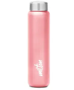 MILTON Aqua 1000 Stainless Steel Water Bottle, 920 ml, Light Pink| Leak Proof | Office Bottle | Gym Bottle | Home | Kitchen | Hiking | Treking, Travel (Pack of 1)