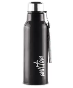 Milton Steel Fit 600 Insulated Inner Stainless Steel Water Bottle | Easy Grip | Leak Proof | Hot or Cold Black - 520 ml