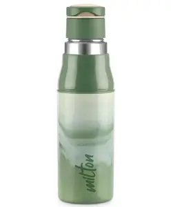 Milton Steel Sublime 600 Thermoware PU Insulated Hot & Cold Water Bottle With Leak Proof Technology & Flip Top Lid Green - 520 ml