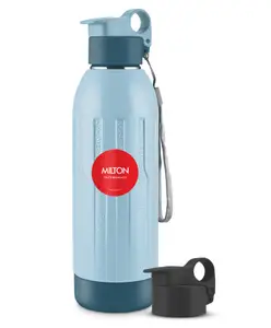 Milton Steel Vigor 600 Thermoware PU Insulated Hot & Cold Water Bottle With Leak Proof Lid Light Blue - 520 ml