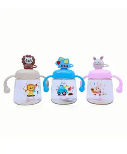 Sanjary Cute Kids Cartoon Sipper Cup 350ml a durable, easy-grip, leak-proof baby drinking bottle with fun animal designs, perfect for toddlers and daily use color design may vary