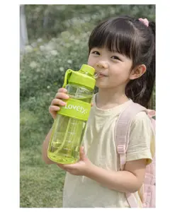 Sanjary 1000ml Plastic Water Bottle with Leakproof Lid, Easy Carry Handle, Wide Mouth Design, and Durable Lightweight Body for Daily Use color design may vary