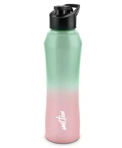 MILTON Comet 1000 Stainless Steel Water Bottle 1000 ml, Single Walled, ISI Certified I Leak Proof Lid, Rust Proof I For School, Office, Gym I Mint Pink