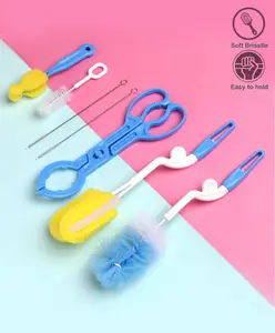 Fab N Funky Bottle Cleaning Set Pack of 7 - Blue White