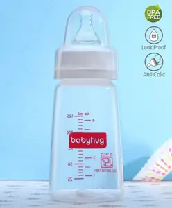 Babyhug Mountain Shape Feeding Bottle White 125 ml - ( Nipple Design May Vary)