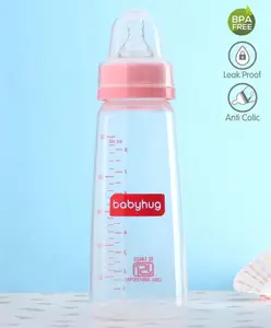 Babyhug Feeding Bottle Mountain Shape Pink - 250 ml