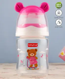 Babyhug Anti Colic Feeding Bottle Bear Shape Pink - 125 ml