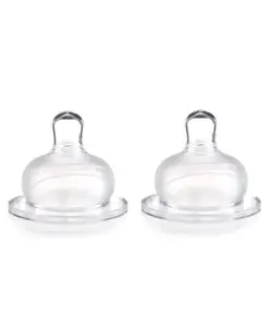 Babyhug Wide Neck Silicone Nipple Fast Flow - Pack of 2