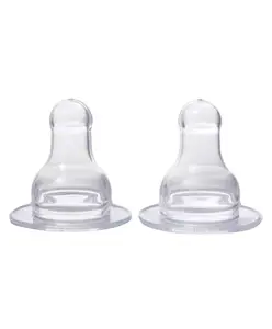 Babyhug Silicone Slow Medium Flow Nipple - Pack of 2