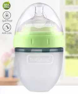 Babyhug Silicone Feeding Bottle Green - 150 ml