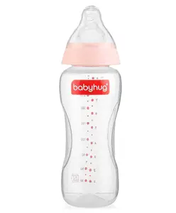 Babyhug Standard Neck Polypopylene Sterilizable Feeding Bottle Pack of 2 - 270 ml Each