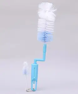 Fab N Funky Rotating Bottle & Nipple Cleaning Brush with Dual Action - Blue