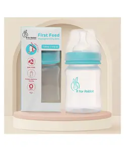 R for Rabbit Wide Neck Feeding Bottle Green - 150 ml