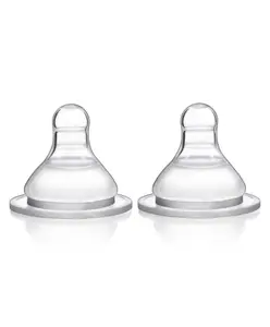 Babyhug Wide Neck Silicone Nipple Medium Flow - Pack of 2