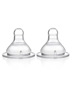 Babyhug Wide Neck Silicone Nipple Fast Flow - Pack of 2