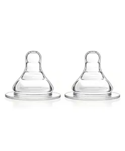 Babyhug Wide Neck Silicone Nipple Fast Flow - Pack of 2