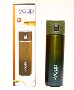 Youp Thermosteel Insulated Metallic Green Water Bottle Brown Miracle - 500 ml