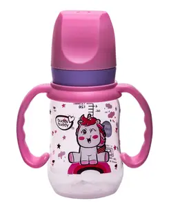 Buddsbuddy BPA Free Baby Feeding Bottle with Handle Pink - 125 ml