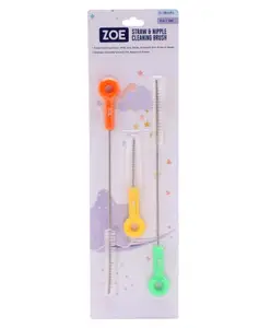 Zoe Straw & Nipple Cleaning Brushes Pack of 3 - Multicolor