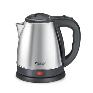Prestige Electric Kettle PKOSS - 1500watts, Steel (1.5Ltr), Black + Prestige PGMFB 800 Watt Grill Sandwich Toaster