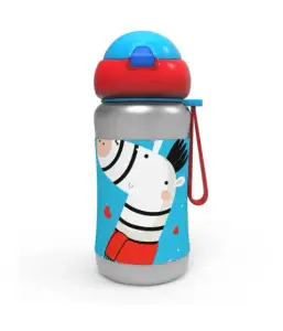 Rabitat Steel Play Sports Stainless Steel Sipper Bottle Totally Adorable 350 ml For Kids of Age 3Y+, Multicolour