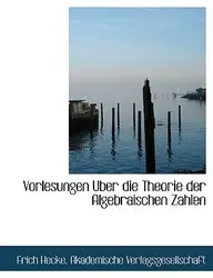 Vorlesungen Uber Die Theorie Der Algebraischen Zahlen by Erich Hecke,Verlags Akademische Verlagsgesellschaft,Akademische Verlagsgesellschaft