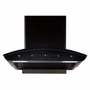 Elica Hood Chimney with Touch Control, Filterless Filter, Nero Finish, Wall Mount (Black, FLCG PLUS 600 HAC LTW MS NERO)