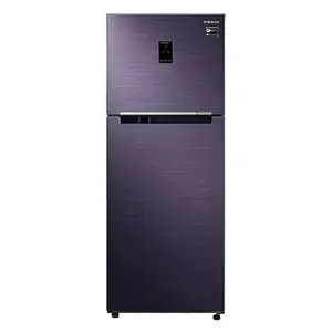 Samsung 363 Litres 1 Star Frost Free Double Door Inverter Refrigerator with 5 Conversion Modes, Anti-Bacteria Protector (RT39C5531UT, Pebble Blue)