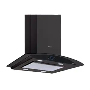 Elica Ismart Glace Island Hood Chimney with Touch Control, Wall Mount, Round Mesh  Filter, Round LED Lamp (Black, ISMARTGLACEEDSISLANDLTW90NERO)