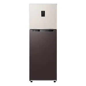 Samsung BESPOKE 322 Litres 2 Star Frost Free Double Door Inverter Refrigerator with Convertible 5in1 |Door Alarm (RT37CB522C7/HL, Beige & Charcoal)