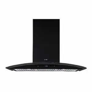 Elica Ismart Glace Trim Hood Chimney with Touch Control, Baffle Filter, Round LED Lamp (Black, BF LTW 903 NERO)