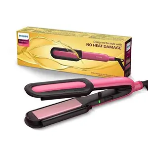 Philips Hair Straightener designed for No Heat Damage with Nourish Care & Silk Protect Technology, 2 Temperature Settings, Pink (BHS522/00)