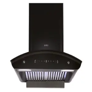 Elica Hood Chimney with Touch Control, Baffle Filter, Wall Mount, Nero Finish (Black, BFCG 600 HAC LTW MS NERO)