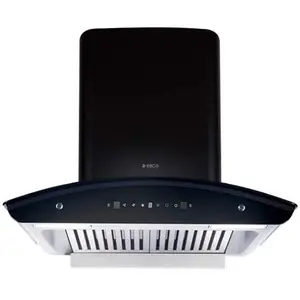 Elica WD TBF HAC 60 MS Nero Chimney with Heat Auto-clean Technology, Separate Oil Collector, Bright LED Lamps, Touch Control Panel, Motion Sensor