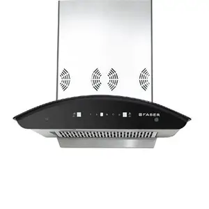 Faber Primus Smart Hood Chimney with 1250m3/hr Suction Power, Auto Clean Function (Stainless Steel, 3D IND HC SC SS 60)