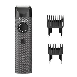 Vega X2 Beard Trimmer with IPX7 Water Proof, Stainless Steel Blades, 2 Comb Attachments, Ergonomic Design, LED Display, 2 Comb Attachments (VHTH17)