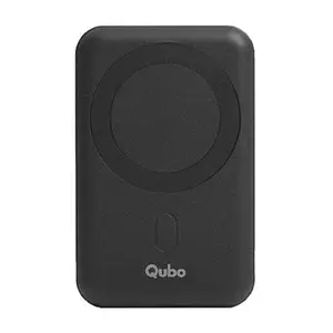 Qubo 10000mAh MagZap X10 Wireless Powerbank with 15W Wireless Output, USB-C Port, Kickstand, Magsafe Compatible (Black)