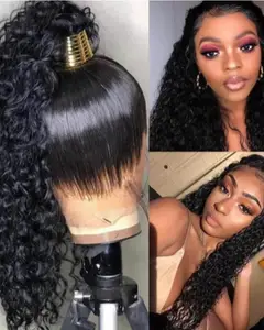 bellewholesale Stylish Deep Wave Curly Wig High-temperature Resistance Black Wig