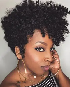bellewholesale Curly Afro Wig Explosive Head Wig Curly Black WigSynthetic Heat Resistant Wig