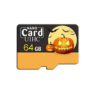 FidgetGear Pumpkin Pattern Micro SD Card 8GB/16GB/32GB/64GB/128GB Mini Flash Memory Storage UHS-1 Class 10 TF Card 64GB