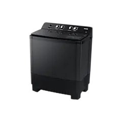 Samsung 8.0 kg Semi Automatic Washing Machine with Toughened Glass Lid, WT80B3560GB 8kg WT80B3560 Twin Washer with 5 Star Energy Rating and Glass Door Black 