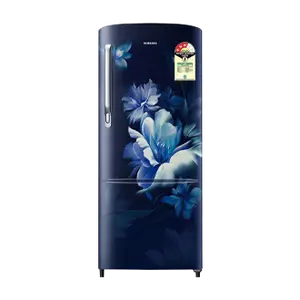 Samsung RR20H2723UZ, Single Door Refrigerator with Stylish Grandé Design 183 L Midnight Blossom Blue