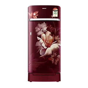 Samsung RR21H2H24RZ, Single Door Refrigerator with Horizontal Curve Design 189 L Midnight Blossom Red