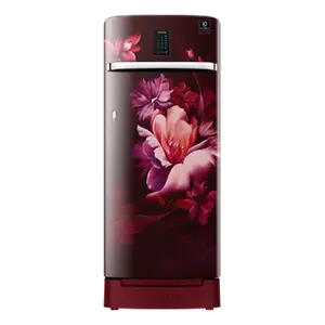 Samsung 209L Curd Maestro™ Single Door Refrigerator RR23C2K33RZ Midnight Blossom Red