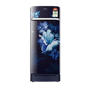 Samsung RR23H2H35UZ, Single Door Refrigerator with Horizontal Curve Design 215 L Midnight Blossom Blue