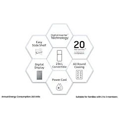 Samsung 236L Convertible Freezer Double Door Refrigerator RT28C3922CR Buy 236L Double Door Fridge RT28C3922CR 