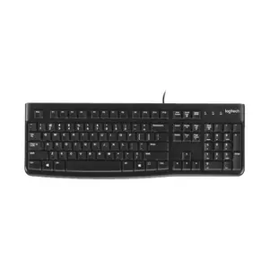 Logitech (Renewed) Logitech K120 / Full-Size, Spill-Resistant, Curved Space Bar Wired USB Desktop Keyboard