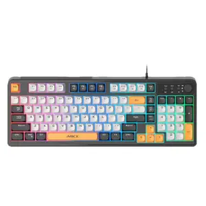 Msiwach Mechanical Gaming Keyboard USB RGB Backlit for PC Game Office Gray