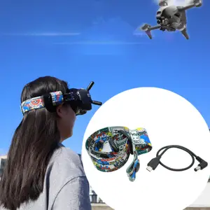Flight Glasses Headband, Humanized Design Polyurethane Fiber Fabric Head Strap Sweat?Resistant for FPV V2